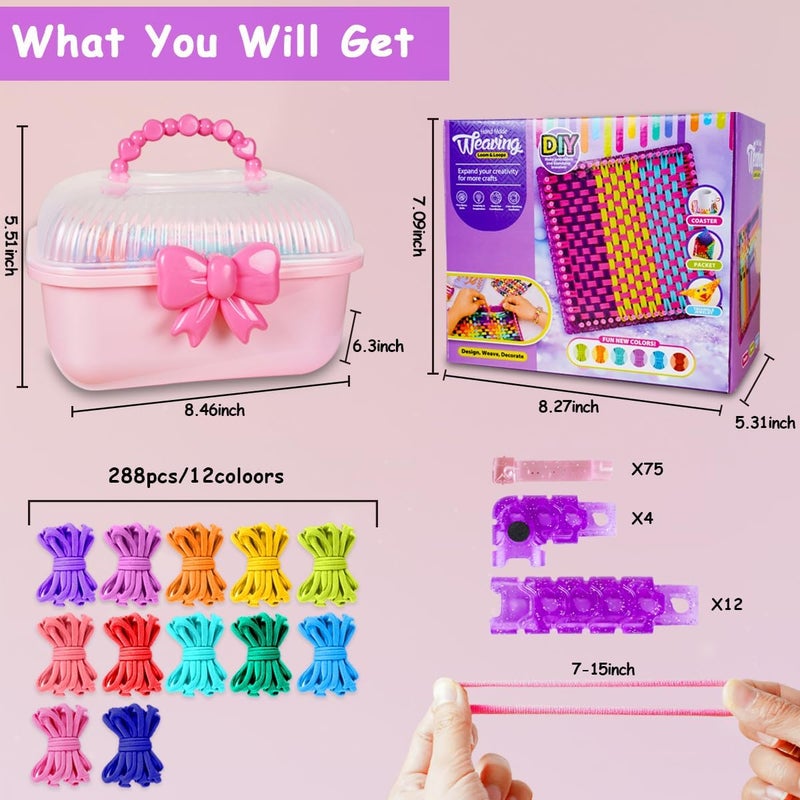 Disracker Weaving Loom Kit for Potholder Making - DIY Arts and Crafts for Kids and Adults, Includes 288 Loops & Step-by-Step Instructions, Ideal Gifts for Girls Ages 5 6 7 8-12 13 - Image 5